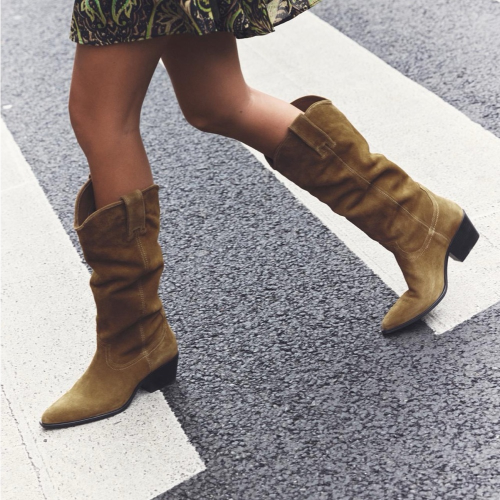 Zara knee high leather boots